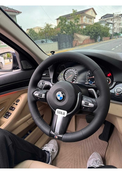 Bmw F30 M  Kaplama Deri Direksiyon Kılıfı Siyah