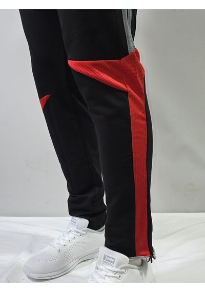 Jump Erkek Pamuklu 2 İplik Slim Fit Fermuarlı Paça Eşofman Altı Siyah