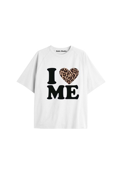 Kalic Studio Y2k Vintage Leopar Baskılı Siyah T-shirt Kod 110 Beyaz-110