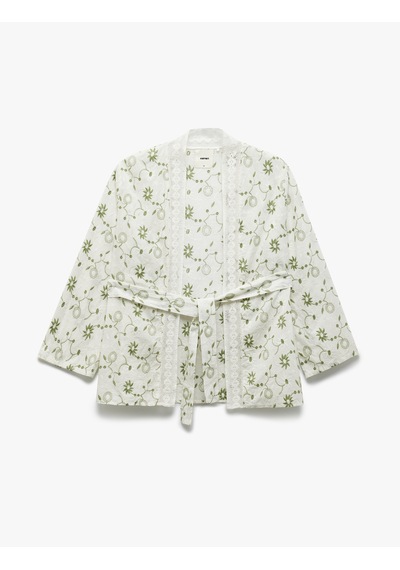 Koton Pamuklu Floral İşlemeli Fisto Kruvaze Oversize Kimono Ceket Yeşil Desenli 5sak50029pw Yeşil Desenli Koton Pamuklu Floral İşlemeli Fisto Kruvaze Oversize Kimono Ceket Yeşil Desenli 5sak50029pw Yeşil Desenli