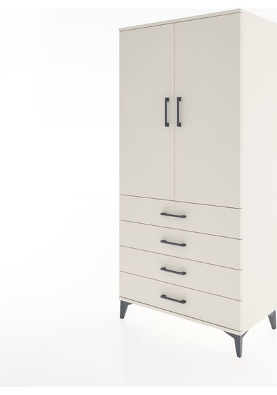 Hyperion Dolap Tek Raflı 4 Çekmeceli Tek Askılı 88x44x182 Ayt... Aytaşı