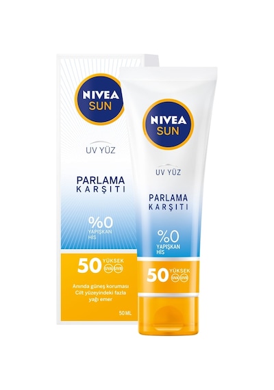 Nivea Sun Parlama Karşıtı Yüz Güneş Kremi Spf 50 50 ML