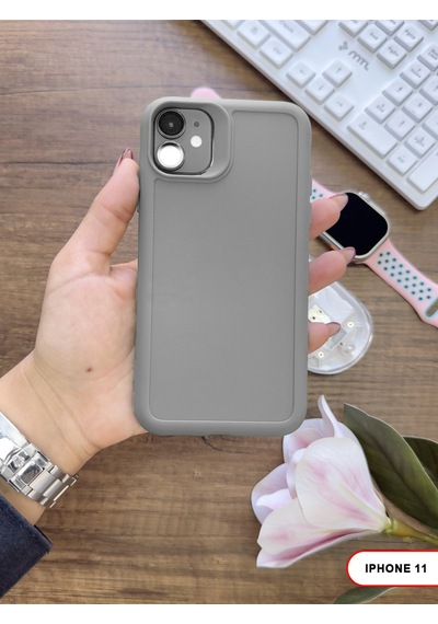 Apple iPhone 11 Uyumlu Kamera Korumalı Darbeye Dayanıklı Renk Atmayan Keep Silikon Kılıf Gri