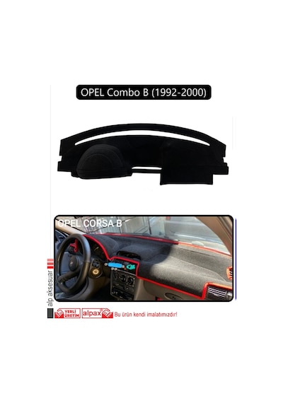 Opel Corsa B Combo B 1992-2000 Torpido Koruma Halısı Siyah Kenar