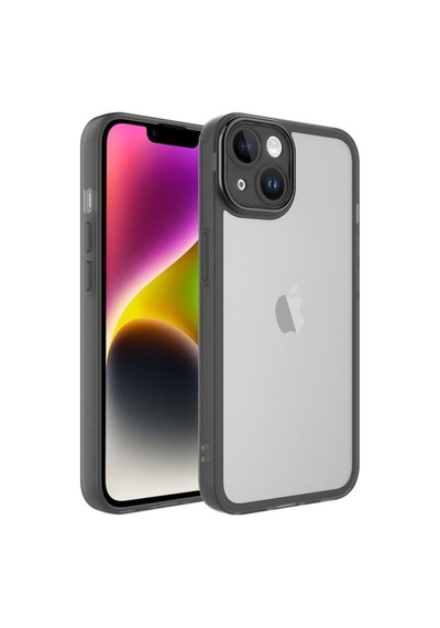 Apple Uyumlu iPhone 14 Plus Kılıf Kamera Korumalı Transparan Zore Post Kapak Siyah
