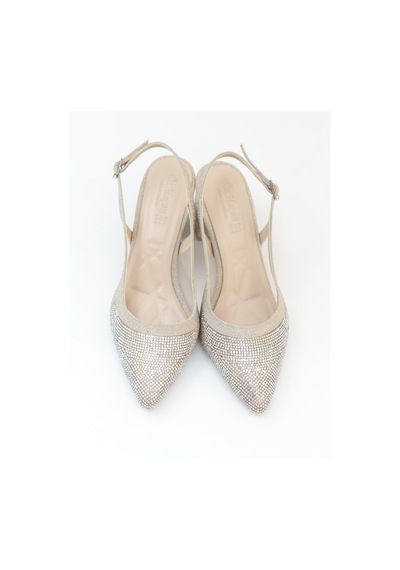 Nesilshoes Nesil Shoes Özma 7025 Altın Taşlı Kadın Sandalet