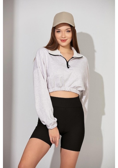Alexander Gardi Alexandergardı Kadın Fermuarlı Crop Sweatshirt (B22-11000)