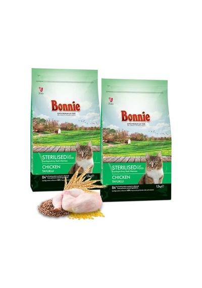 Bonnie Kısırlaştırılmış Tavuklu Kedi Maması 2 x 1500 G