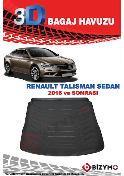 Renault Talisman Sedan 2016 ve Sonrası 3D Bagaj Havuzu Bizymo