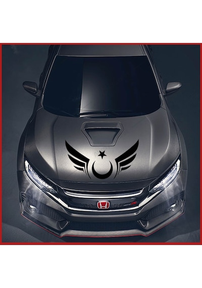 Kanatlı Ay Yıldız Türk Bayrağı Sticker Kanat Sticker Ay Yıldız