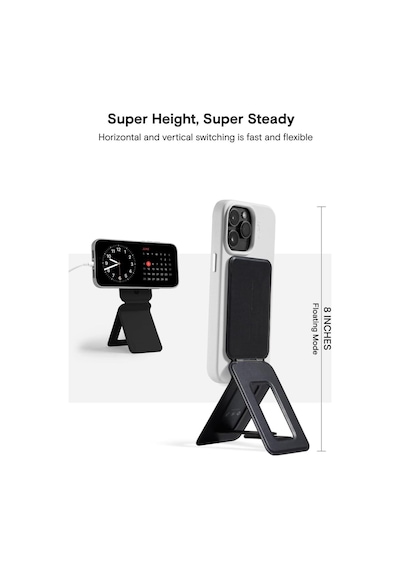 Taşınabilir Mini Telefon Standı Siyah Renk Katlanabilir Kartlık Manyetik Özellikli Çok Amaçlı Stand