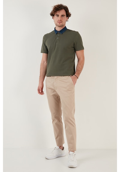 Buratti % 100 Pamuk Düğmeli Regular Fit Erkek Polo Yaka T Shirt 5902134 Haki