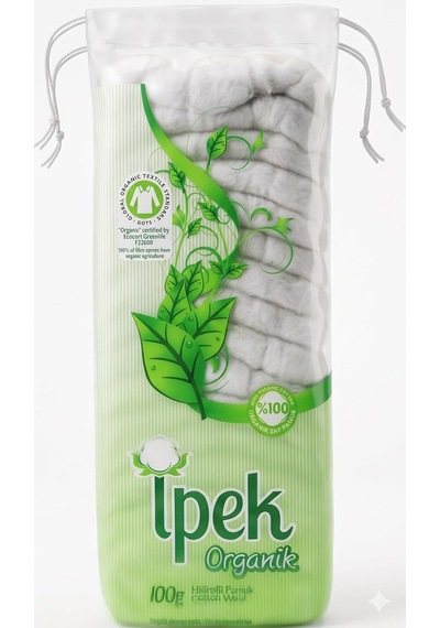 Lexroo İpek Organik Organik Pamuk, Beyaz, 100g, Tek Kullanımlık, Doğal Pamuk İçerikli