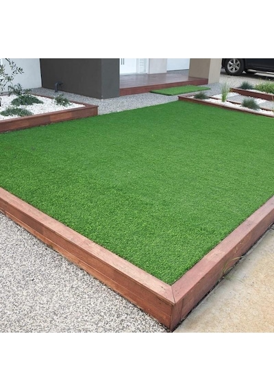 Çim Halı Suni Yapay 7 Mm Dekoratif Kesme Kaymaz Balkon Bahçe Teras Yeşil Renkli Halı Yeşil