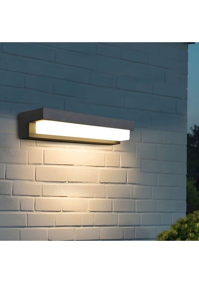 Elektrikle Çalışır, 24 Watt 6500 Kelvin Beyaz Işık İç Ve Dış Mekan Kapı Girişi Bahçe Duvar Led Aplik Beyaz - Siyah