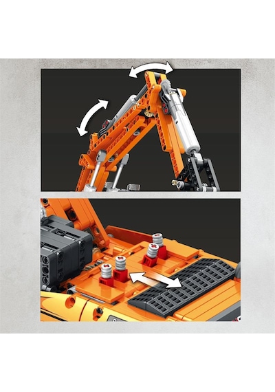 Reobrix Technic 22003 Excavator Kazıcı Kumanda&motorlu Yaratıcı Yapı Blok Seti Building Blocks - 1106 Parça