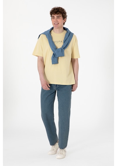 U.S. Polo Assn. Erkek Oversize Fit Bisiklet Yaka Açık Haki Tişört 50299543-VR183