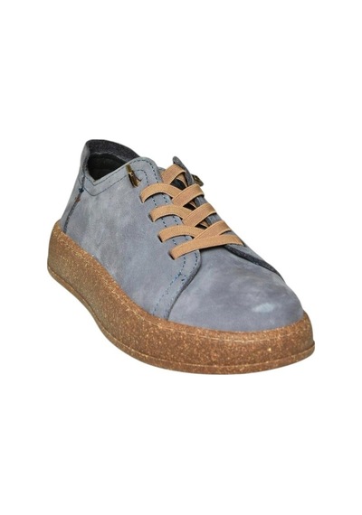 Fox Shoes V999060501 Mavi Hakiki Deri Nubuk Kadın Spor Ayakkabı Sneakers Mavi-nubuk