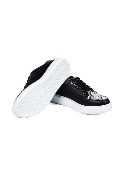 Bestello Bağcıklı Eva Sneaker 101-14725-122 Kadın Ayakkabı Sıyah-grı Yılan