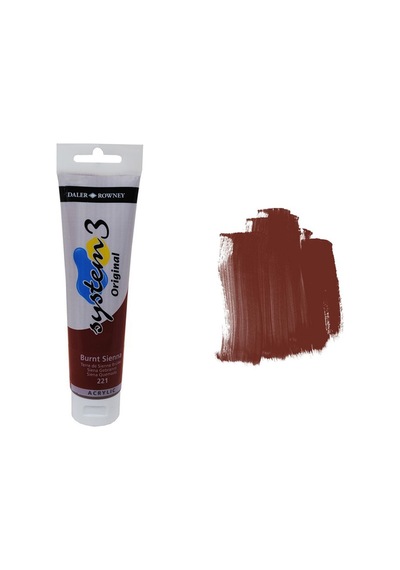 Daler Rowney System 3 Akrilik Boya 150Ml 221 Burnt Sienna