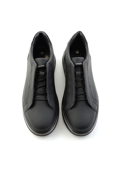 Bambi Mat Siyah Hakiki Deri Erkek Sneaker E01774101503
