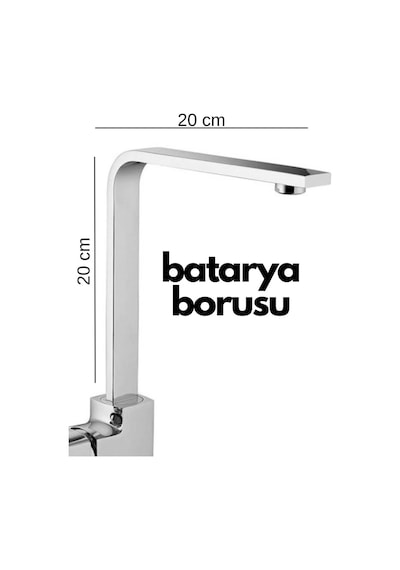 Krom Mutfak Evye Batarya İçin Köşeli Su Borusu Paslanmaz Ve Eca Uyumlu 20x20 Diğer