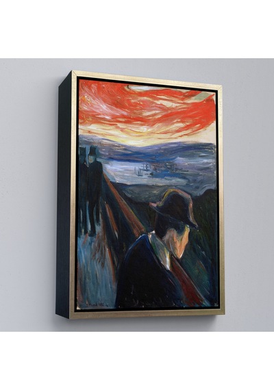 Ahşap Çerçeveli Edvard Munch - Çaresizlik Tablosu - Despair-8108