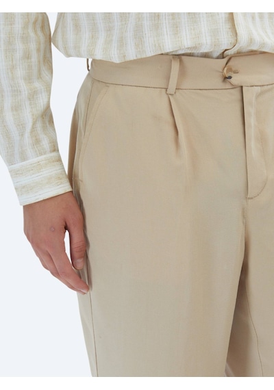 Kip Deve Tüyü Dokuma Casual Pantolon Bej