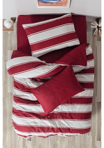 Festive Tek Kişilik Lastikli Çarşaflı Nevresim Takımı Jolly Kırmızı Çok renkli