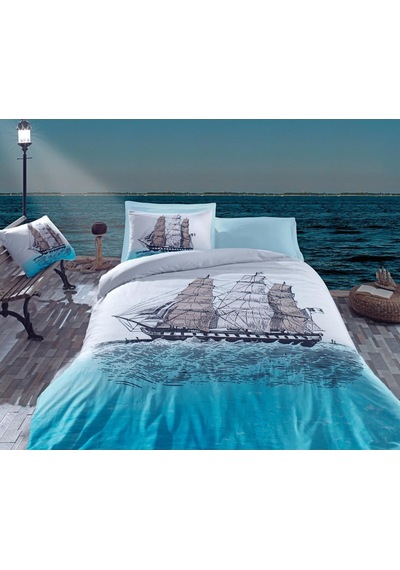 Cotton Box Maritime Ranforce Nevresim Takımı Tek Kişilik Ship Mav