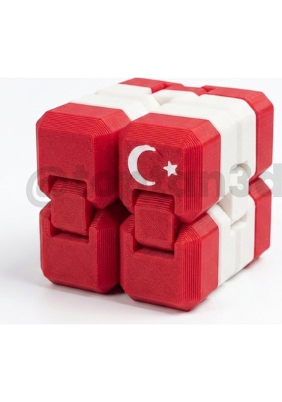 Yeni Ay Ve Yıldızlı Stres Küpü - Sonsuz Küp, Katlanabilir Küp, Stres Oyuncağı - Çift Yönlü Tasarım