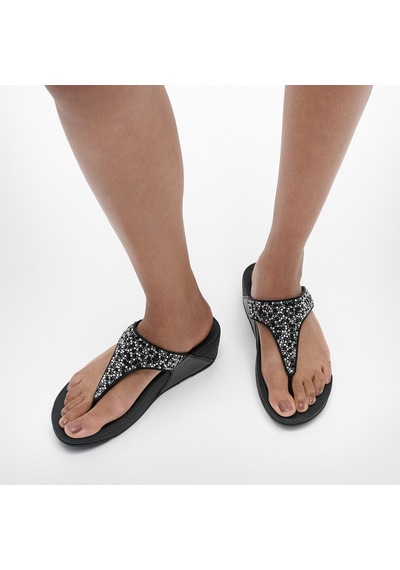 Roncato 090 All Black Terlik Kadın Diğer Je3-090 Fitflop Lulu Crystal-mix Toe-post All Black Siyah