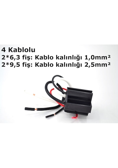 4 Kablolu Güç Röle Soketi 80a Kalın Bacak Fiş Uyumlu