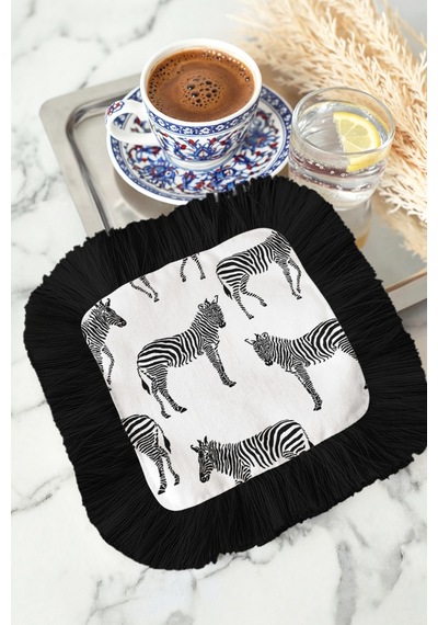 Zebra Motifli Lüks Saçaklı Sunum Peçetesi - Safari Temalı Bohem Siyah Kenarlı Bardak Altlığı Mendil Gece Krem Bej Zebra Motifli Lüks Saçaklı Sunum Peçetesi - Safari Temalı Bohem Siyah Kenarlı Bardak Altlığı Mendil Gece Krem Bej