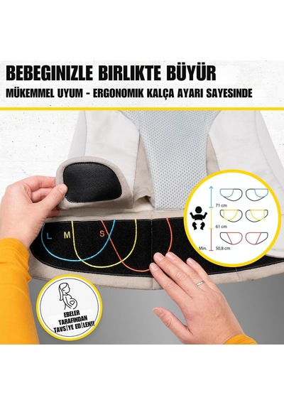 Kiddy Kingdom 3'ü 1 Arada Ergonomik Bebek Taşıyıcı Nefes Alabilen 3D Soft Mesh, Yenidoğan Için Portbebe Bej Tek Ebat