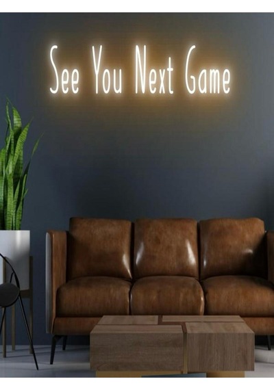See You Next Game Yazılı Neon Tabela Turuncu