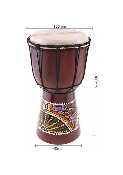 Djembe Davul Darbuka Renkli Afrika El Yapımı 30cm Çocuk Bongo Kon