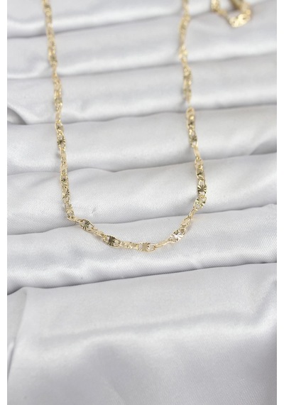 Mey İthalat Cm 14k Gold Renk Lazerli Gemici Zincir Model 60 Cm Kadın Kolye 11