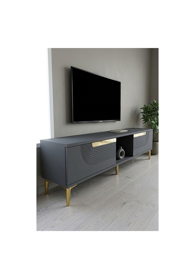 Tsa1508ag Meyra Tv Sehpası Antrasit-gold 150cm Antrasit - Altın
