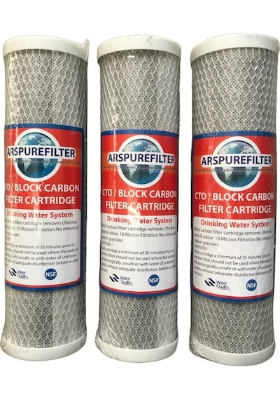 Su Arıtma Cihazı Blok Karbon Filtre 10 inch - 3 Adet