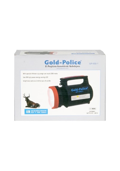 Gold Police Gp-650-1 Şarj Edilebilir El Feneri Siyah