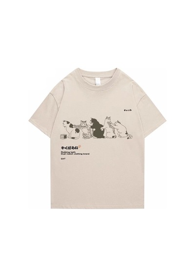 Noıssey Rubbing Bath Cats Bej T-shirt Et1822