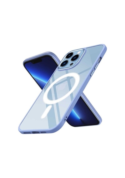 Apple Uyumlu iPhone 12 Pro Max Kılıf Wireless Şarj Özellikli Zore Krom M-safe Silikon Kapak Lila