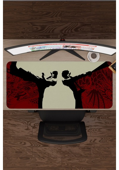 Yakuza Kaymaz Dikişli Kauçuk Oyuncu Mousepad V1 - 90x40 Xxl Gaming Mouse Pad Fare Altlığı
