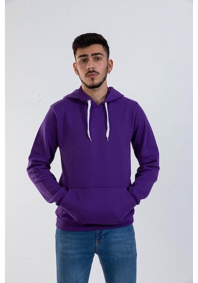 Rafcoll Ünisex Kapşonlu Ve Cepli Sweat Mor