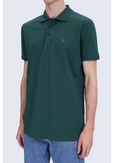 Hatemoğlu Yeşil Regular Fit Polo Yaka 100% Pamuk Tişört
