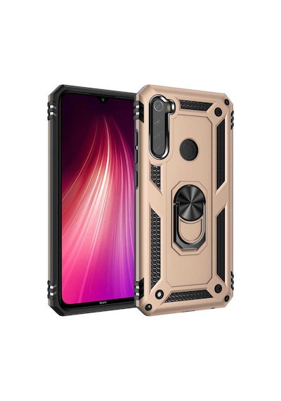 Xiaomi Redmi Note 8 Kılıf Sert Silikon Yüzüklü Stand Özellikli Kapak
