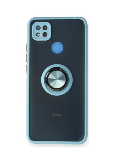 Xiaomi Redmi 9c Uyumlu Kılıf Montreal Yüzüklü Silikon Kapak - Buz Mavi