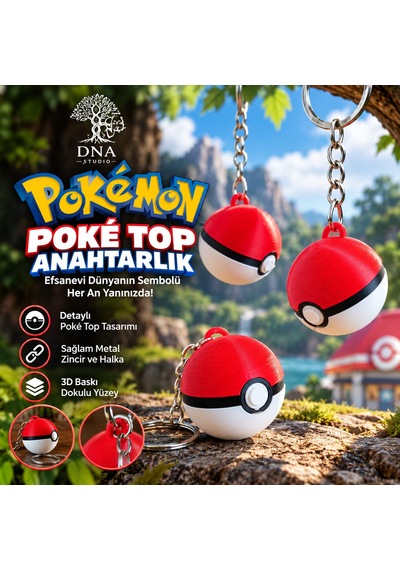 Pokémon Poké Top Anahtarlık 3d Figürlü Çanta Ve Anahtar Aksesuarı Gümüş