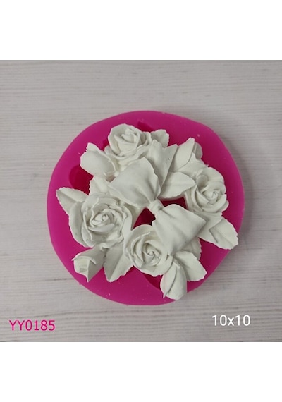 Yy0185 Ortası Fiyonklu Güller Silikon Kalıp